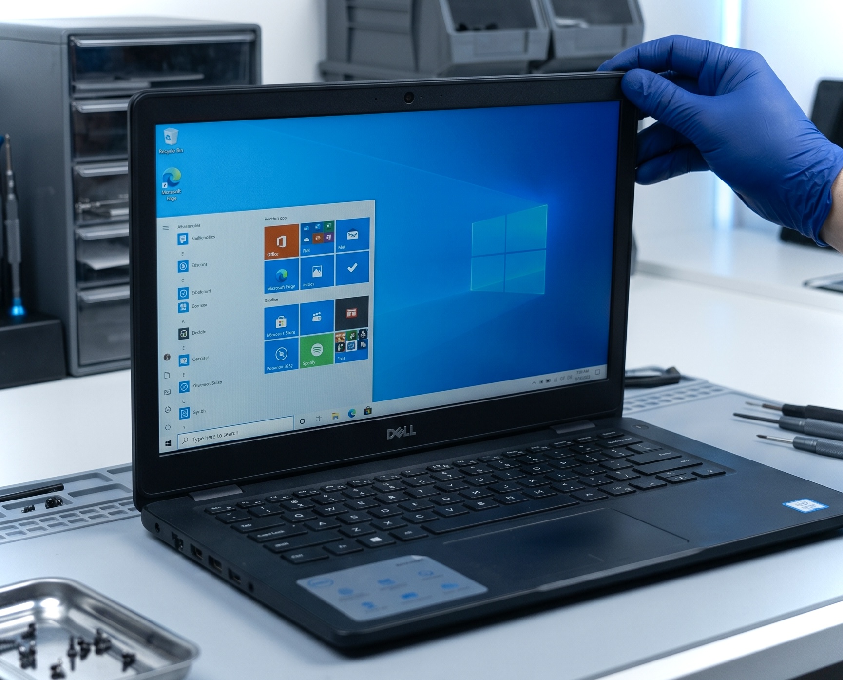Dell Inspiron funcionando na bancada Cellairis